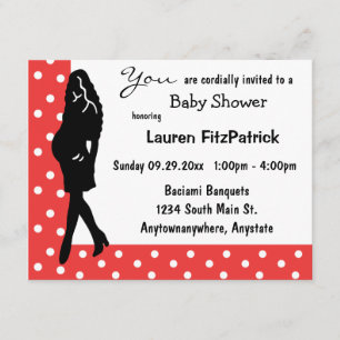 Inbjudan till Red Polka Dot Baby Shower