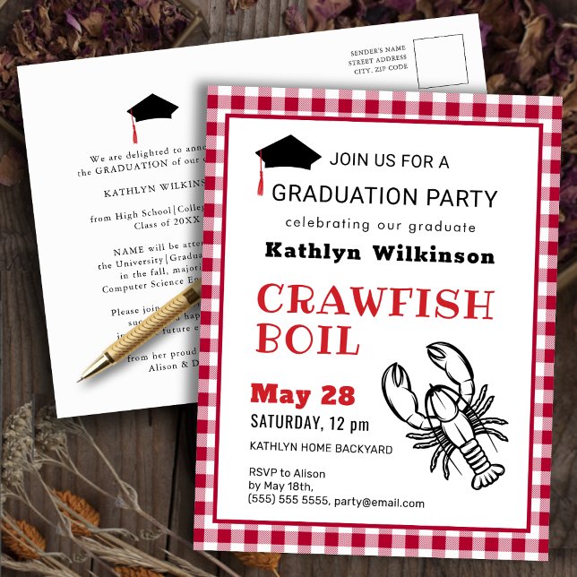 Inbjudan till Red Pput Kräftor Boil GRAD Party (Skapare uppladdad)