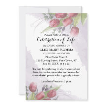 Inbjudan till Red Tulip Watercolor Memorial