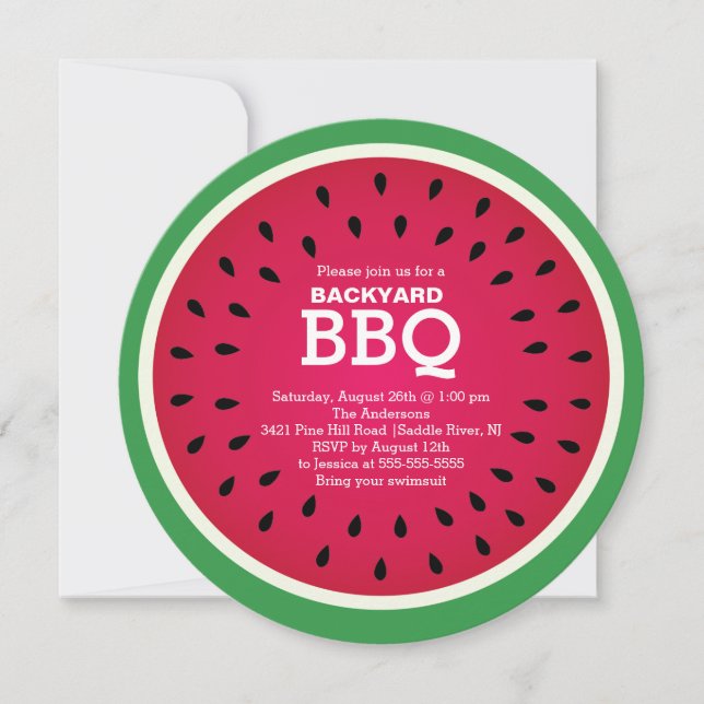 Inbjudan till Red Watermelon Summer BBQ (Framsida)
