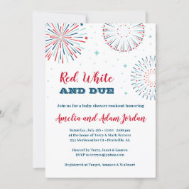 Inbjudan till Red, White and due Baby Shower