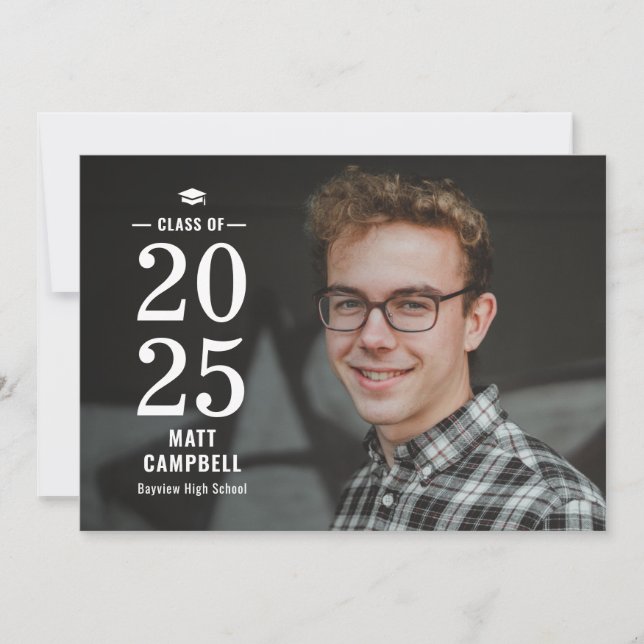 Inbjudan till redigerbar Färg Studenten under helå (Framsida)