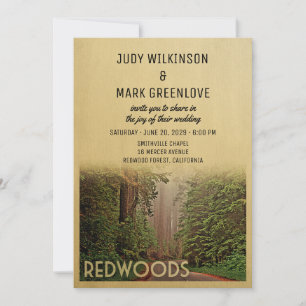 Inbjudan till Redwood Forest Wedding Humboldt Coun
