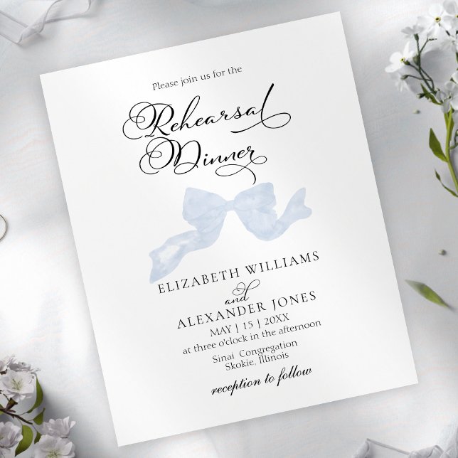 Inbjudan till Rehearsal Dinner | Dammtig blå sling (Skapare uppladdad)