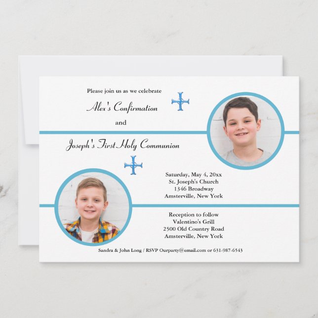 Inbjudan till Religiösa av fotofoto för syskon 2-b (Framsida)