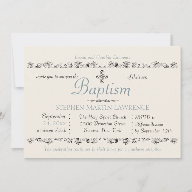 Inbjudan till Religiösa av helige hedersgåva (blå) (Framsida)