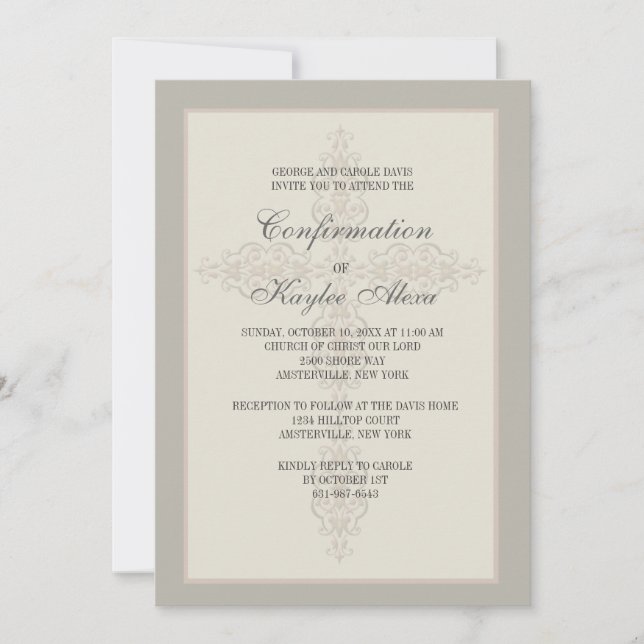 Inbjudan till Religiösa av vattenstämpel i kor (Framsida)