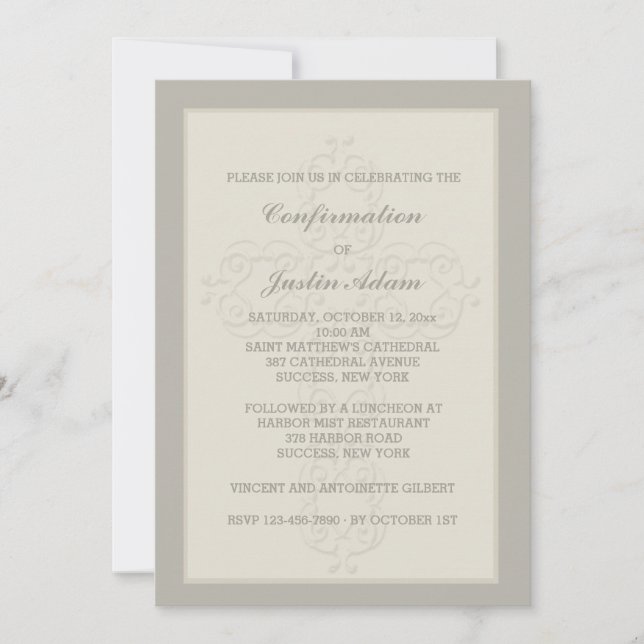 Inbjudan till Religiösa av vattenstämpel i kor (Framsida)