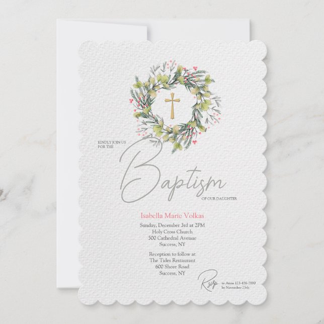 Inbjudan till Religiösa av vinterkrans (Framsida)