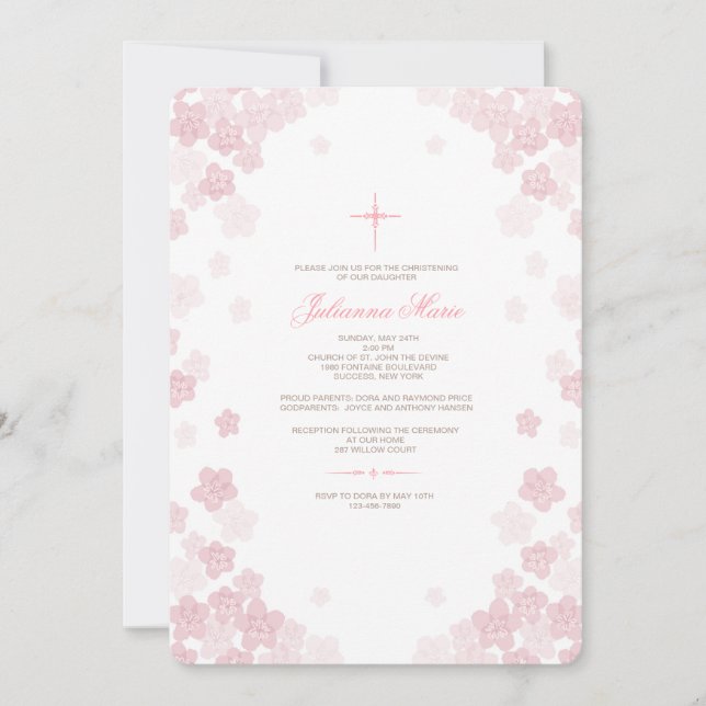 Inbjudan till Religiösan blek Flowers (Framsida)
