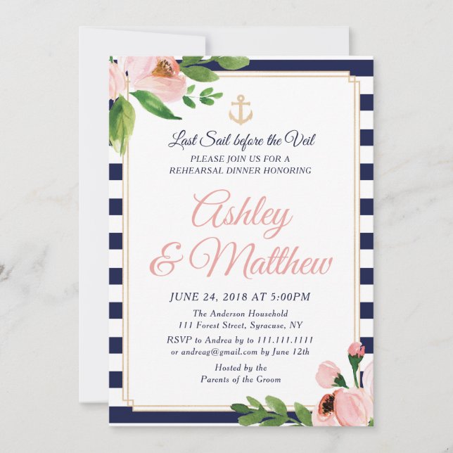 Inbjudan till repetitionsmiddag för nautisk ankarp (Framsida)