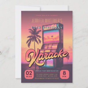 Inbjudan till Retro 30års födelsedag Karaoke-parti