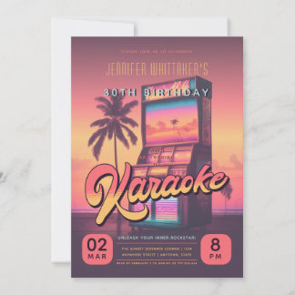 Inbjudan till Retro 30års födelsedag Karaoke-parti