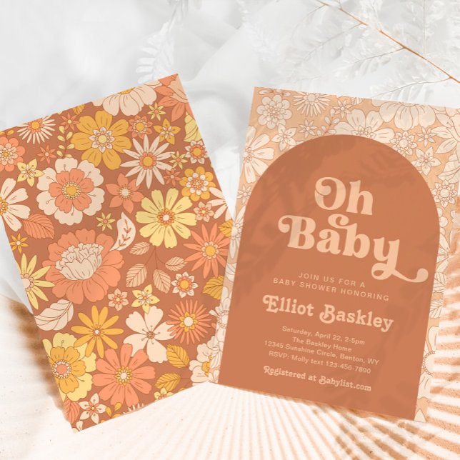 Inbjudan till Retro Baby Shower | Boho Baby Shower (Skapare uppladdad)