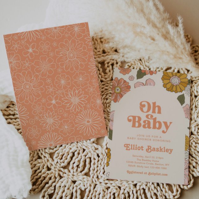 Inbjudan till Retro Baby Shower | Boho Baby Shower (Skapare uppladdad)