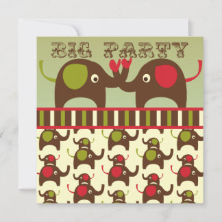 Inbjudan till Retro Big Party Elephants