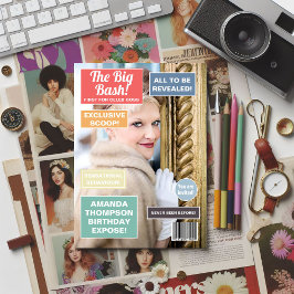 Inbjudan till Retro Birthday Magazine Cover