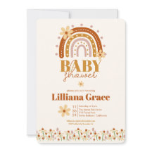 Inbjudan till Retro Boho Baby Shower