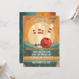 Inbjudan till Retro Bowling Barns födelsedag-parti