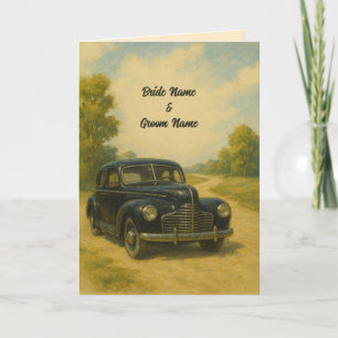 Inbjudan till Retro Car-bröllop