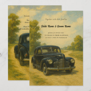 Inbjudan till Retro Car-bröllop