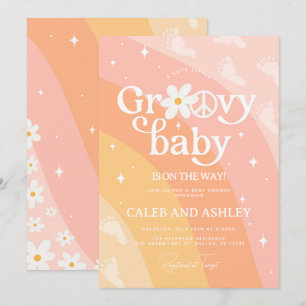 Inbjudan till Retro Groovy Baby Shower