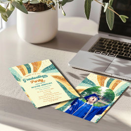 Inbjudan till Retro Groovy Terracotta Studenten