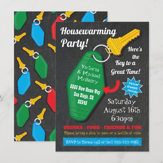 Inbjudan till Retro Houseuppvärmningspartiet (Fram/baksida)