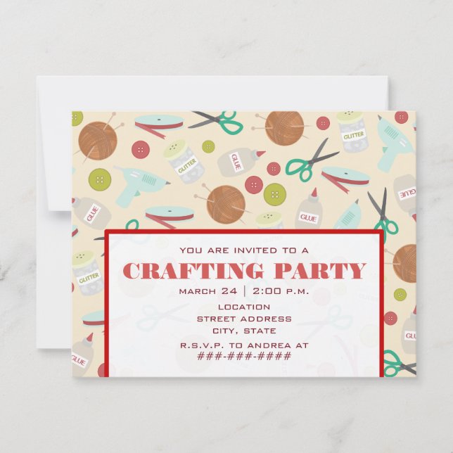 Inbjudan till Retro Inspired Craiting Party (Framsida)