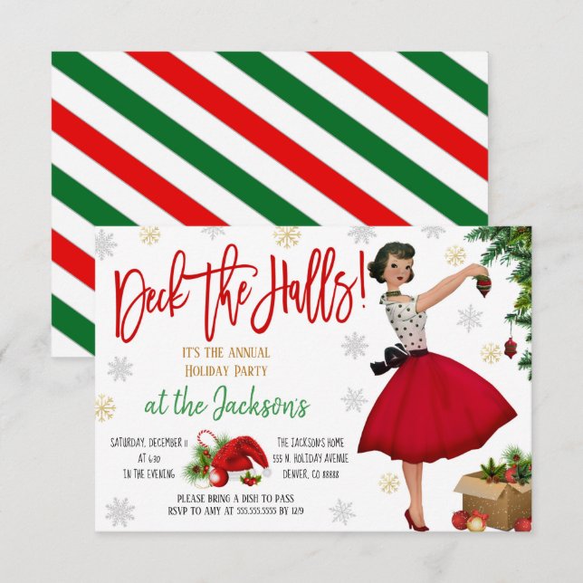 Inbjudan till Retro-julfest (Fram/baksida)