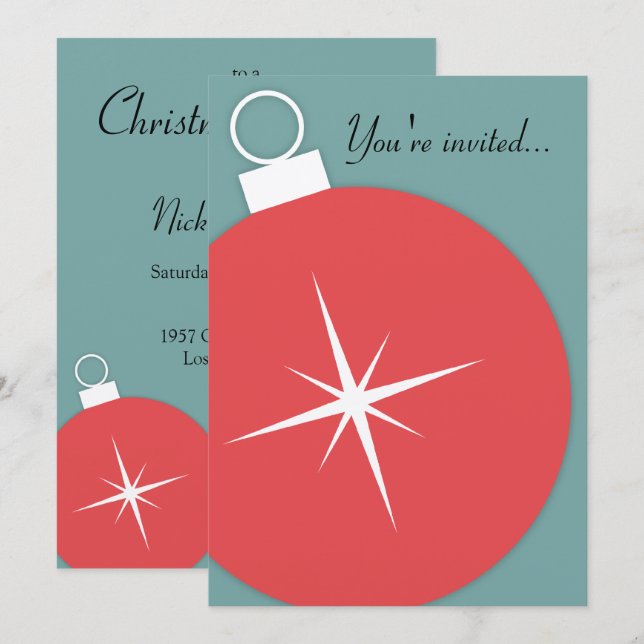 Inbjudan till Retro julfest (Fram/baksida)