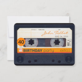 Inbjudan till Retro-kassettbandspart för 40-årspar