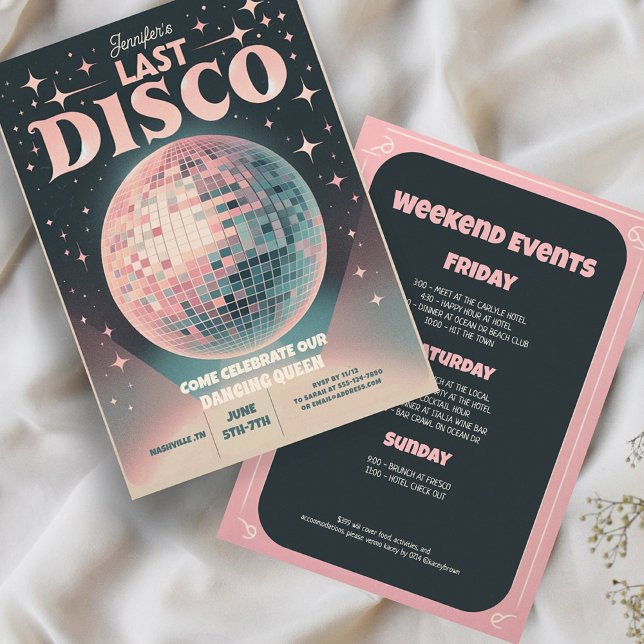 Inbjudan till Retro Last Disco Bachelorette Helg (Skapare uppladdad)