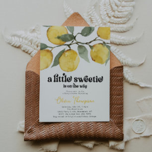 Inbjudan till Retro Lemon Baby Shower