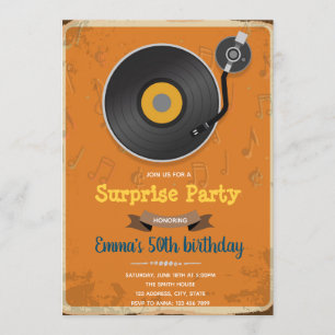Inbjudan till retro skivparty tema