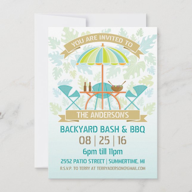 Inbjudan till Retro-sommarpart (Framsida)