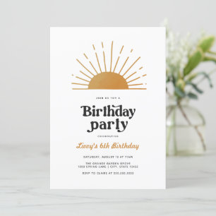 Inbjudan till Retro Sunshine Birthday