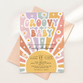 Inbjudan till Retro Sunshine Groovy Baby Shower