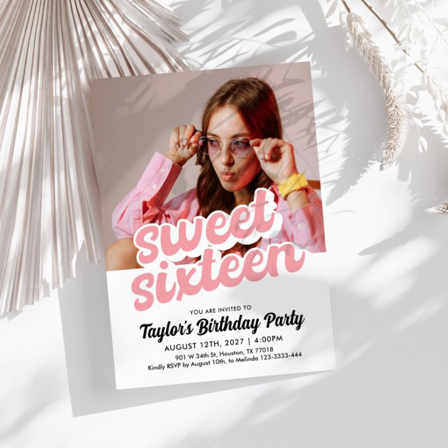 Inbjudan till Retro-Sweet sixteen på födelsedagen (Skapare uppladdad)