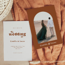 Inbjudan till Retro Terracotta Bröllopsfest