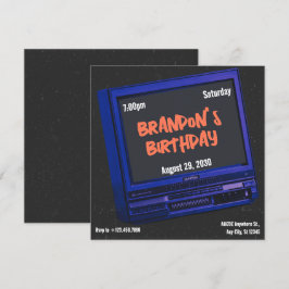 Inbjudan till Retro TV-estetisk födelsedag