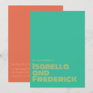 Inbjudan till Retro Typography-bröllop