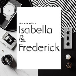 Inbjudan till Retro Typography-bröllop