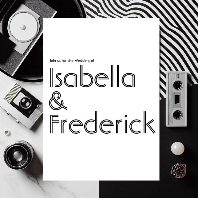 Inbjudan till Retro Typography-bröllop (Retro Typography Wedding invite)