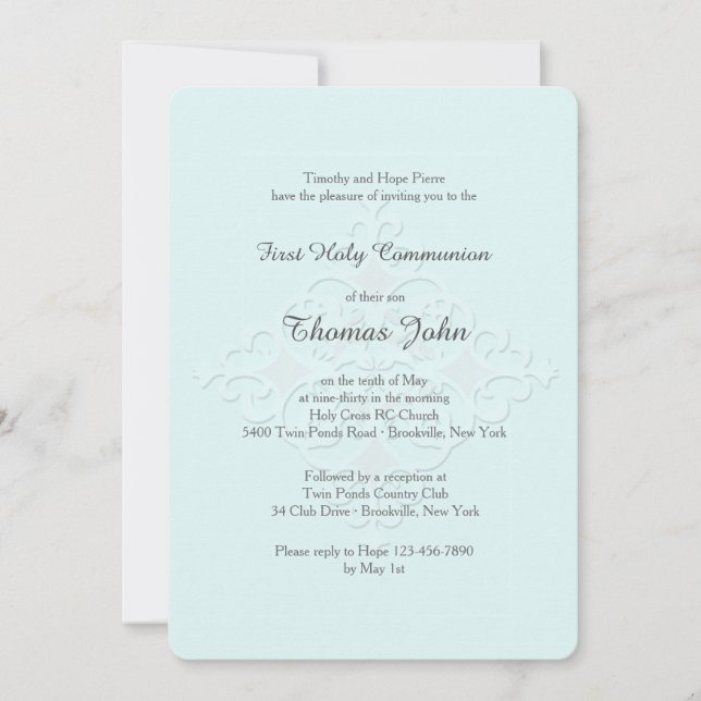 Inbjudan till Reverent Kor Religiösa Blue (Framsida)