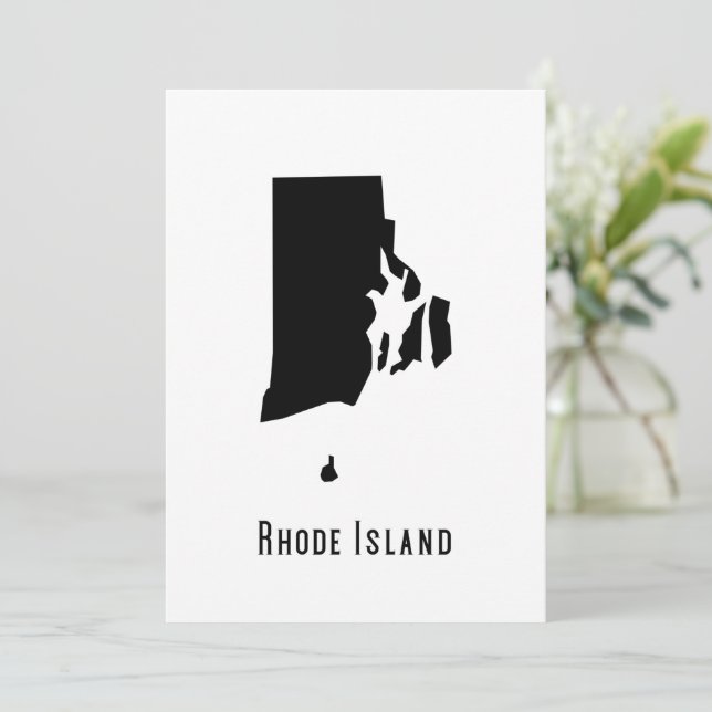 Inbjudan till Rhode island Black and White karta (Stående Fram)