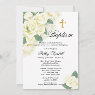Inbjudan till Ro Blommigt Bouquet Baptism Firande