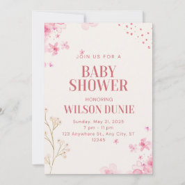 Inbjudan till ro Blommigt Cute Baby Shower