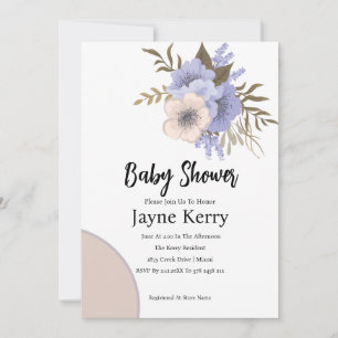 Inbjudan till Ro Blommigt Party Baby Shower i eleg