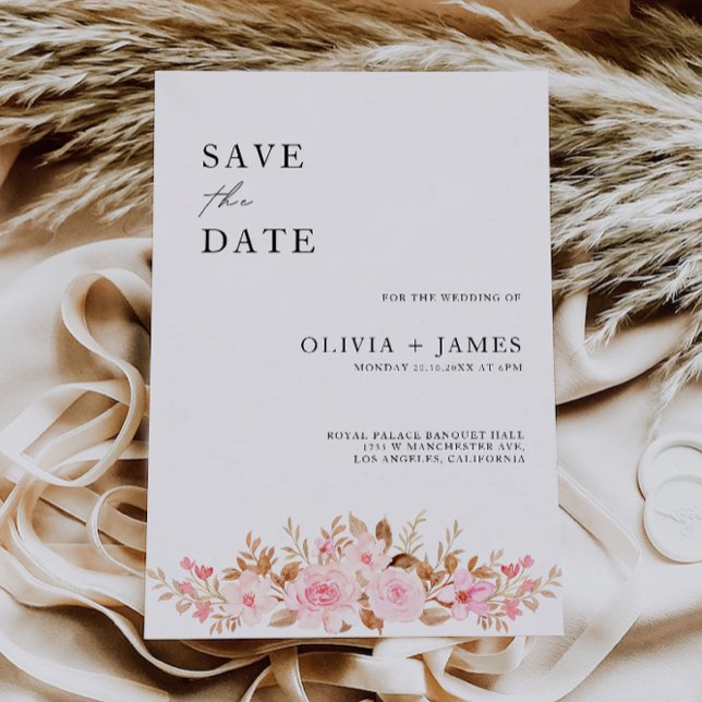 Inbjudan till ro Bröllop spara datum (Rose Wedding Save the Date Invitation)